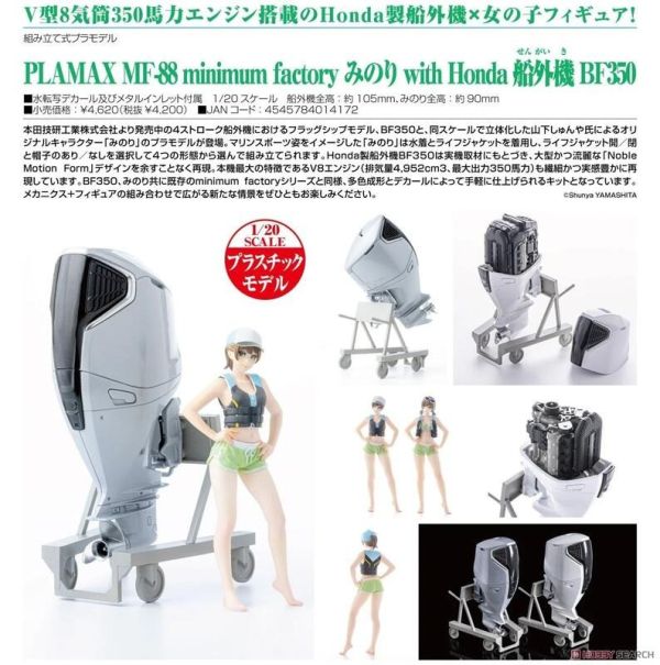 【史派克工廠】結單 預購25年1月 1/20 PLAMAX MF-88 Minori with Honda 船外機 0614 1/20 PLAMAX MF-88 Minori with Honda 船外機