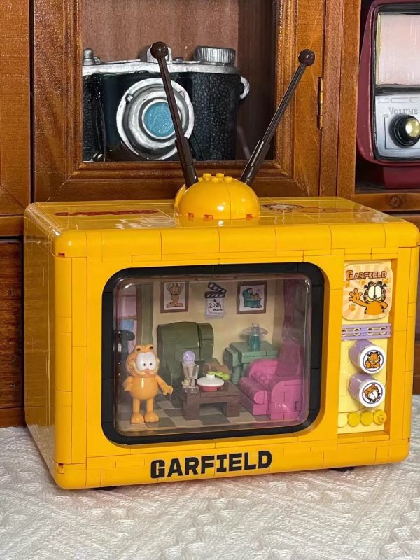 【史派克工廠】現貨免運 不挑盒 貝樂迪 正版授權 加菲貓 電視機 積木 0620 貝樂迪 正版授權 加菲貓 電視機 積木