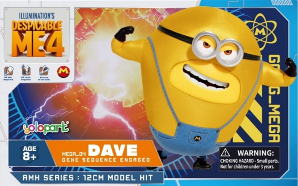 【史派克工廠】現貨 yolopark AMK 神偷奶爸4 小小兵 SUPERDAVE 12cm AMK 神偷奶爸4 SUPERDAVE 12cm yolopark 小小兵