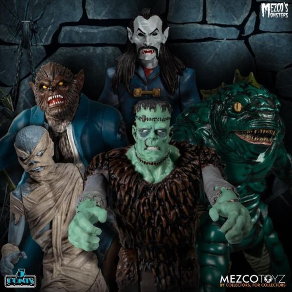 【史派克工廠】現貨 MEZCO 環球影城 怪物 5人套裝 科學怪人 狼人 可動人偶 MEZCO 環球影城 怪物 5人套裝 科學怪人 狼人 可動人偶