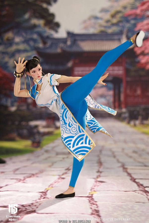 【史派克工廠】結單免運25年Q1 STAR MAN 1/6 快打旋風 春麗 女格鬥家 藍色雲紋白旗袍版MS-011 1112 STAR MAN 1/6 快打旋風 春麗 女格鬥家 藍色雲紋白旗袍版MS-011