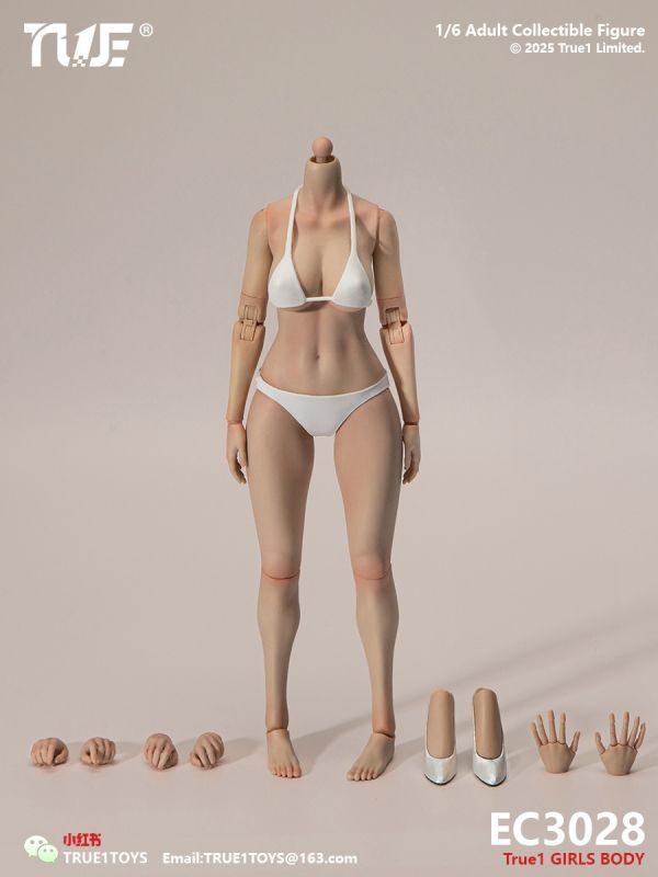 【史派克工廠】結單免運25年Q3 True1Toys 1/6 窄肩全可動手關節 女素體 中胸大胸 白肌色淺麥色 0507 True1Toys 1/6 窄肩全可動手關節 女素體 中胸大胸 白肌色淺麥色