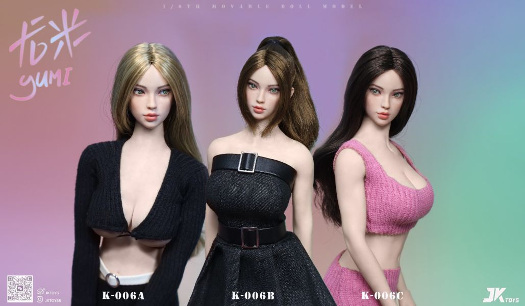 【史派克工廠】結單免運25年Q3 JKTOYS 1/6 混血美女頭雕 尤米yumi K-006ABC 共3款 0509 JKTOYS 1/6 混血美女頭雕 尤米yumi K-006ABC 共3款
