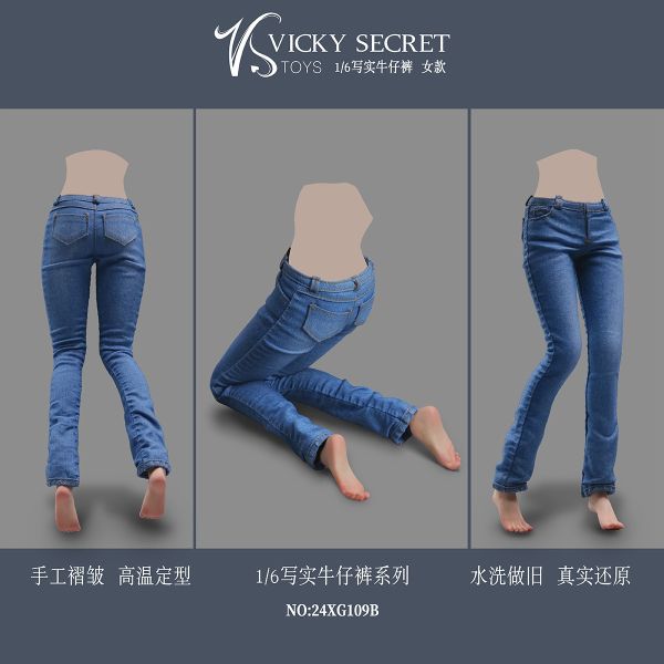 【史派克工廠】結單25年Q2 VSTOYS 1/6 寫實牛仔褲 24XG109A淺藍色女 深藍色女 0109 VSTOYS 1/6 寫實牛仔褲 24XG109A淺藍色女 深藍色女