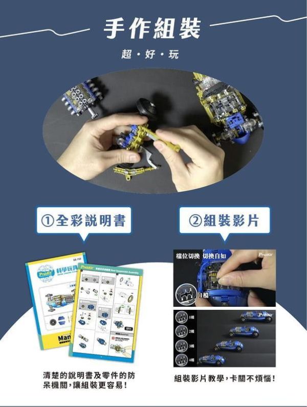 【史派克工廠】現貨免運 寶工 Pro'sKit 復古賽車 GE-733 科學玩具 寶工 Pro'sKit 復古賽車 GE-733 科學玩具