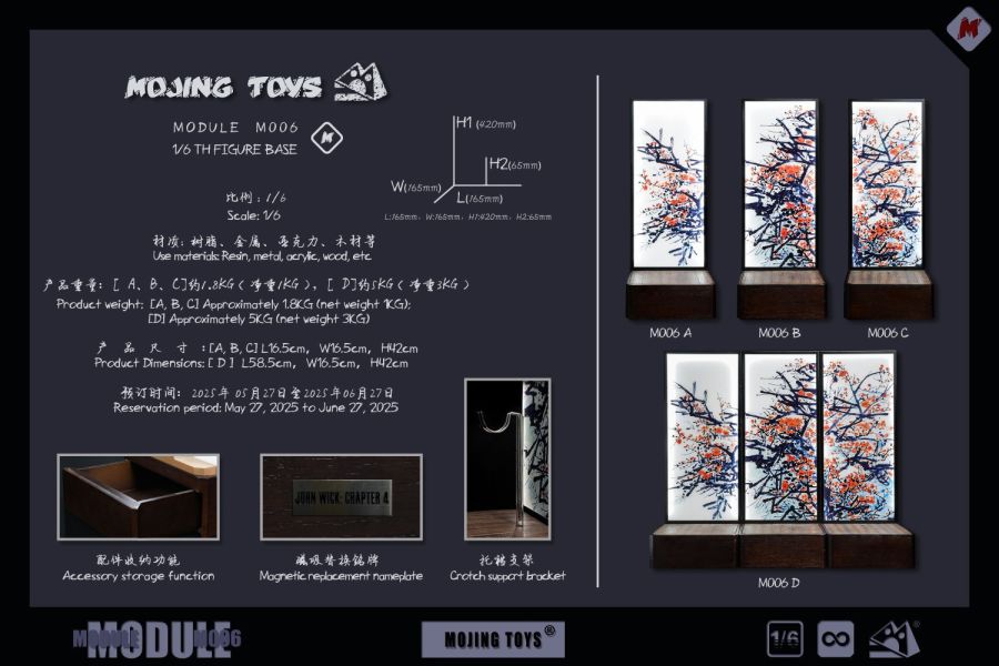 【史派克工廠】結單免運25年Q3 mOjingToys模鏡工作室1/6 模組系列 日式屏風地台M006ABCD 0620 mOjingToys模鏡工作室1/6 模組系列 日式屏風地台M006ABCD