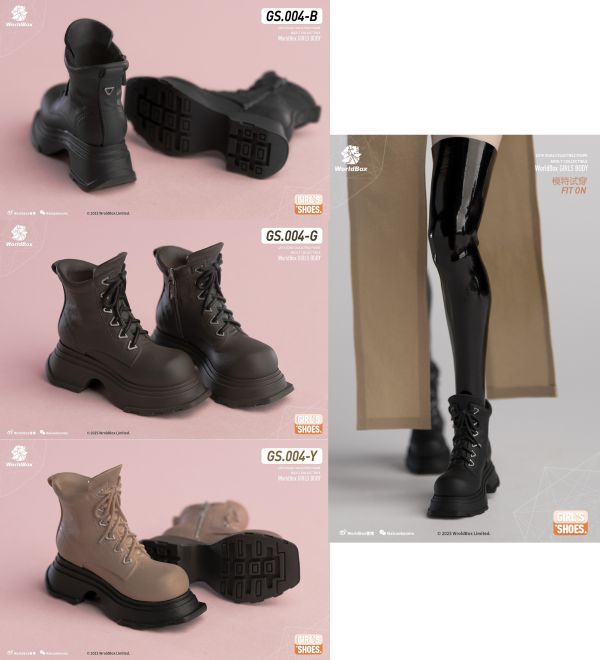 【史派克工廠】結單25年4月 Worldbox 1/6 厚底馬丁靴三色 黑色 軍綠色 褐色 黑色漆皮過膝亮面 0326 Worldbox 1/6 厚底馬丁靴三色 黑色 軍綠色 褐色 黑色漆皮過膝亮面