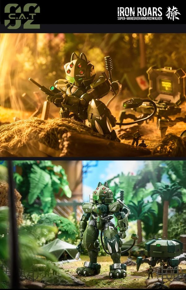 【史派克工廠】結單 預購免運24年8月 鐵嘯 1/60 貓型機甲02 密林迷彩預塗版 C.A.T-02 獠 0628 鐵嘯 1/60 貓型機甲02 密林迷彩預塗版 C.A.T-02 獠