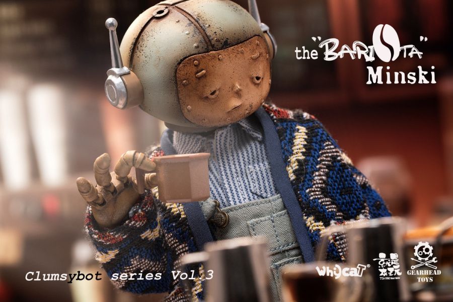 【史派克工廠】結單免運25年Q2 Whycat & GEARHEADTOYS ClumsyBot系列第三弹 咖啡師Minski GHT005 1111 Whycat & GEARHEADTOYS 咖啡師Minski GHT005