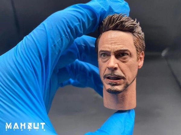 【史派克工廠】現貨  maxnut 復仇者聯盟 鋼鐵人 東尼 頭雕 正常版 hottoys M-001S 12吋 maxnut 復仇者聯盟 鋼鐵人 東尼 頭雕 正常版 hottoys M-001S 12吋