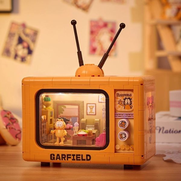 【史派克工廠】現貨免運 不挑盒 貝樂迪 正版授權 加菲貓 電視機 積木 0620 貝樂迪 正版授權 加菲貓 電視機 積木