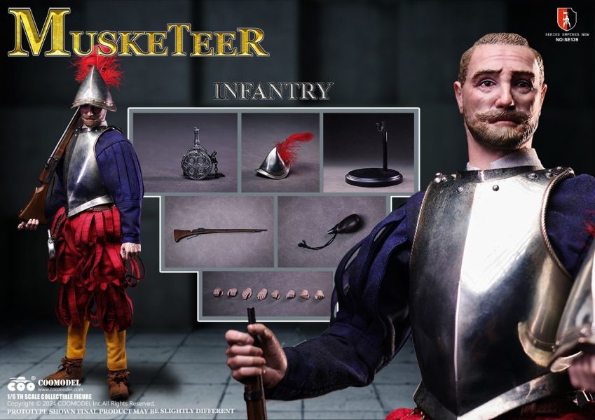 【史派克工廠】結單免運25年Q2 COOMODEL 1/6 帝國系列 西班牙征服者白銅版 火槍步兵長 火槍步兵 1227 COOMODEL 1/6 帝國系列 西班牙征服者白銅版 火槍步兵長 火槍步兵