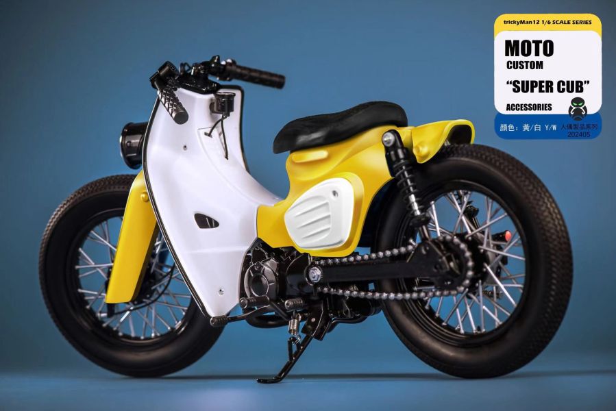 【史派克工廠】結單 預購免運24年Q4 trickyMan12 1/6 SUPER CUB 復古摩托車202405 共四色 紅 & 藍 & 黃 & 黑藍啞光 0516 trickyMan12 1/6 SUPER CUB 復古摩托車202405 共四色 紅 & 藍 & 黃 & 黑藍啞光