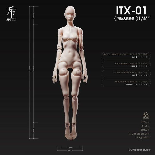 【史派克工廠】預購免運Q1 JPTdesign 1/6可動素體 男款/女款 9款 ATX-01 ITX-01 1029 JPTdesign 1/6可動素體 男款/女款 9款 ATX-01 ITX-01