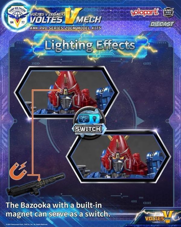 【史派克工廠】結單免運26年4月 Yolopark AMK PRO 超電磁V 波羅5號 合金可動 20cm 0323 Yolopark AMK PRO 超電磁V 波羅5號