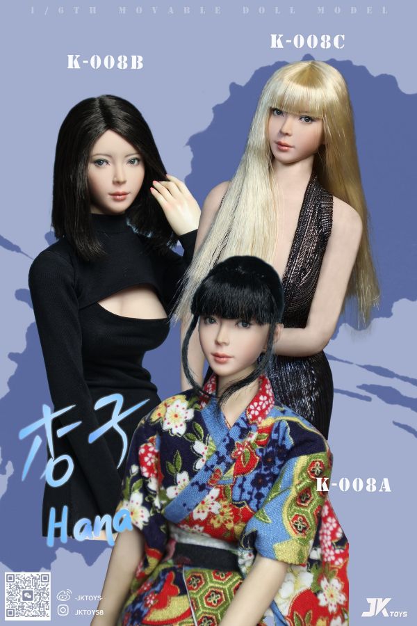 【史派克工廠】結單免運25年Q4 JKTOYS 1/6亞洲美女頭雕 杏子Hana 可動眼 三款K-008ABC 0808 JKTOYS 1/6亞洲美女頭雕 杏子Hana 可動眼 三款K-008ABC