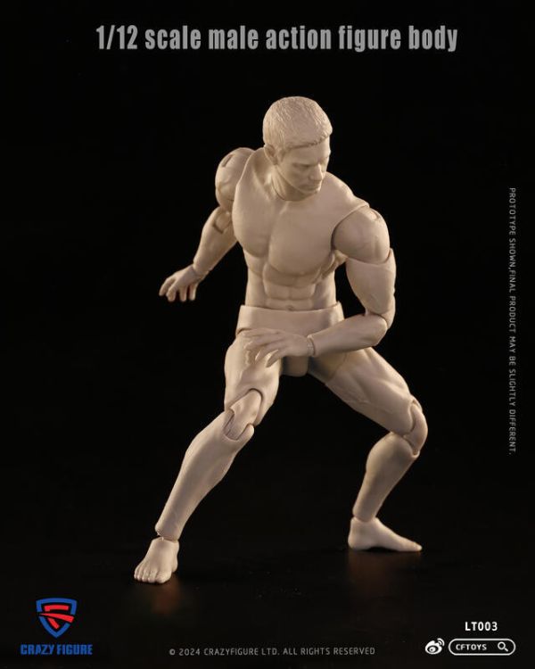 【史派克工廠】結單 預購免運24年Q4 CRAZY FIGURE 1/12 可動男素體 LT003 0726 CRAZY FIGURE 1/12 可動男素體 LT003