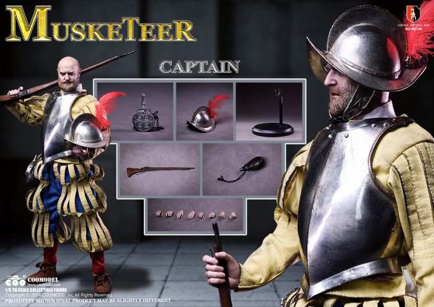 【史派克工廠】結單免運25年Q2 COOMODEL 1/6 帝國系列 西班牙征服者白銅版 火槍步兵長 火槍步兵 1227 COOMODEL 1/6 帝國系列 西班牙征服者白銅版 火槍步兵長 火槍步兵