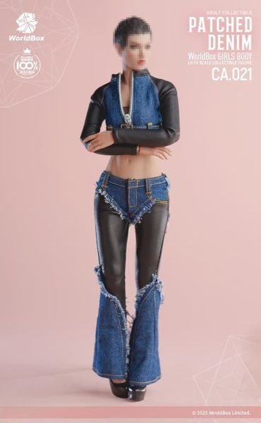 【史派克工廠】預購免運26年1月 Worldbox 1/6 復古拼接牛仔套裝 服裝吊卡 CA021 1218 Worldbox 1/6 復古拼接牛仔套裝 服裝吊卡 CA02