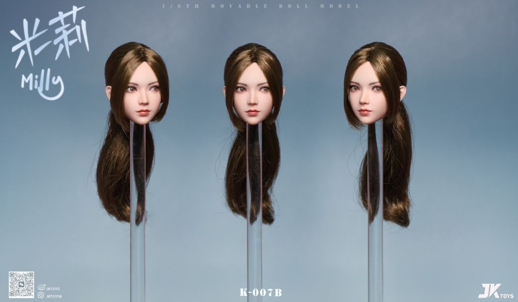 【史派克工廠】結單免運25年Q3 JKTOYS 1/6亞洲美女頭雕米莉milly 可動眼K-007ABC共3款 0515 JKTOYS 1/6亞洲美女頭雕米莉milly 可動眼K-007ABC共3款