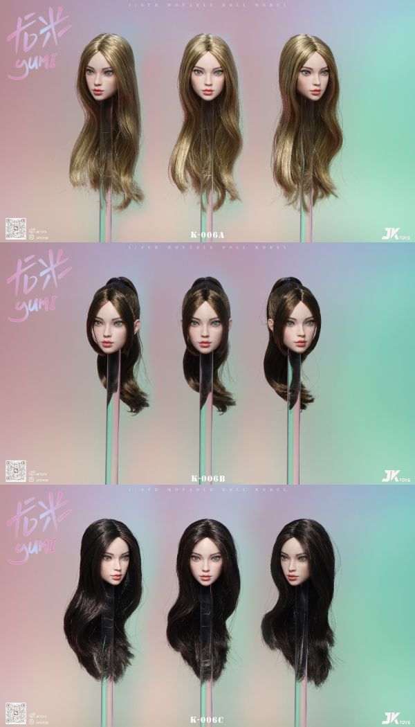 【史派克工廠】結單免運25年Q3 JKTOYS 1/6 混血美女頭雕 尤米yumi K-006ABC 共3款 0509 JKTOYS 1/6 混血美女頭雕 尤米yumi K-006ABC 共3款