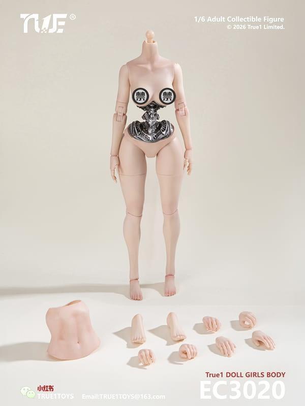 【史派克工廠】預購免運26年Q4 True1Toys 1/6 半機械式可動女素體 白肌色 中胸 & 大胸 0812 True1Toys 1/6 半機械式可動女素體 白肌色 中胸 & 大胸