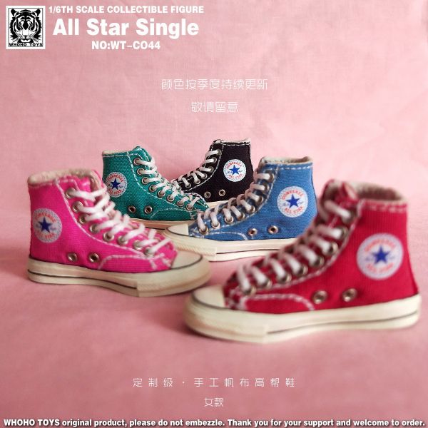 【史派克工廠】結單預購24年12月 WHOHO TOYS 1/6 All Star手工帆布高筒鞋 WT-CO44女款 0830 WHOHO TOYS 1/6 All Star手工帆布高筒鞋 WT-CO44女款