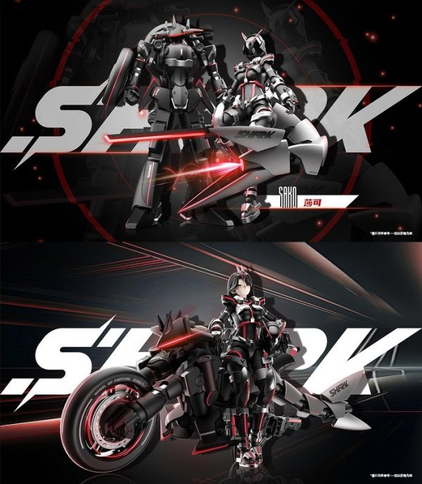 【史派克工廠】預購免運25年4月 宇博文創機娘 賽博朋克 假面 555 鯊魚戰騎女神 莎可 組裝模型 特典版 X1126 宇博文創機娘系列 賽博朋克 假面 555 鯊魚戰騎女神 莎可 組裝模型