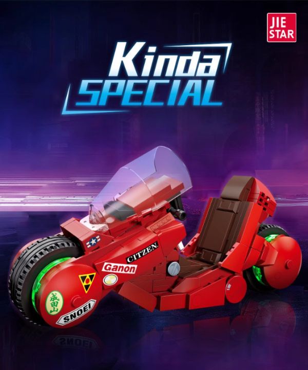 【史派克工廠】結單 預購4月 JIE-STAR HU0854 阿基拉金田的摩托車 拼插小顆粒 益智塑膠機車 積木玩具 0411 JIE-STAR HU0854 阿基拉金田的摩托車 拼插小顆粒 益智塑膠機車 積木玩具