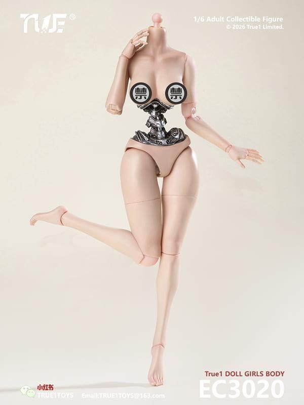 【史派克工廠】預購免運26年Q4 True1Toys 1/6 半機械式可動女素體 白肌色 中胸 & 大胸 0812 True1Toys 1/6 半機械式可動女素體 白肌色 中胸 & 大胸