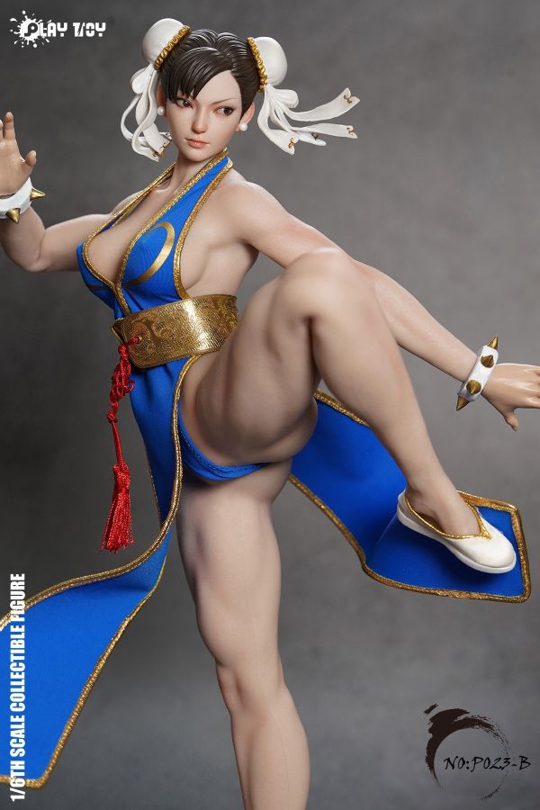 【史派克工廠】結單 預購免運24年Q4 PLAY TOY 1/6 格鬥女神 2.0 P023A黑衣 P023B藍衣 春麗 0621 PLAY TOY 1/6 格鬥女神 2.0 P023A黑衣 P023B藍衣 春麗