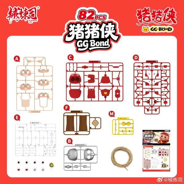 【史派克工廠】預購免運26年4月 械煉司 豬豬俠&小呆呆 板件 組裝模型 0305 械煉司 豬豬俠&小呆呆 板件 組裝模型