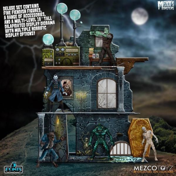 【史派克工廠】現貨 MEZCO 環球影城 怪物 5人套裝 科學怪人 狼人 可動人偶 MEZCO 環球影城 怪物 5人套裝 科學怪人 狼人 可動人偶