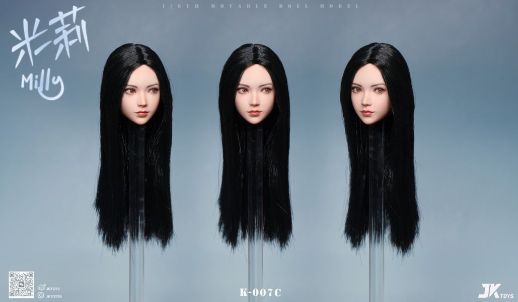 【史派克工廠】結單免運25年Q3 JKTOYS 1/6亞洲美女頭雕米莉milly 可動眼K-007ABC共3款 0515 JKTOYS 1/6亞洲美女頭雕米莉milly 可動眼K-007ABC共3款