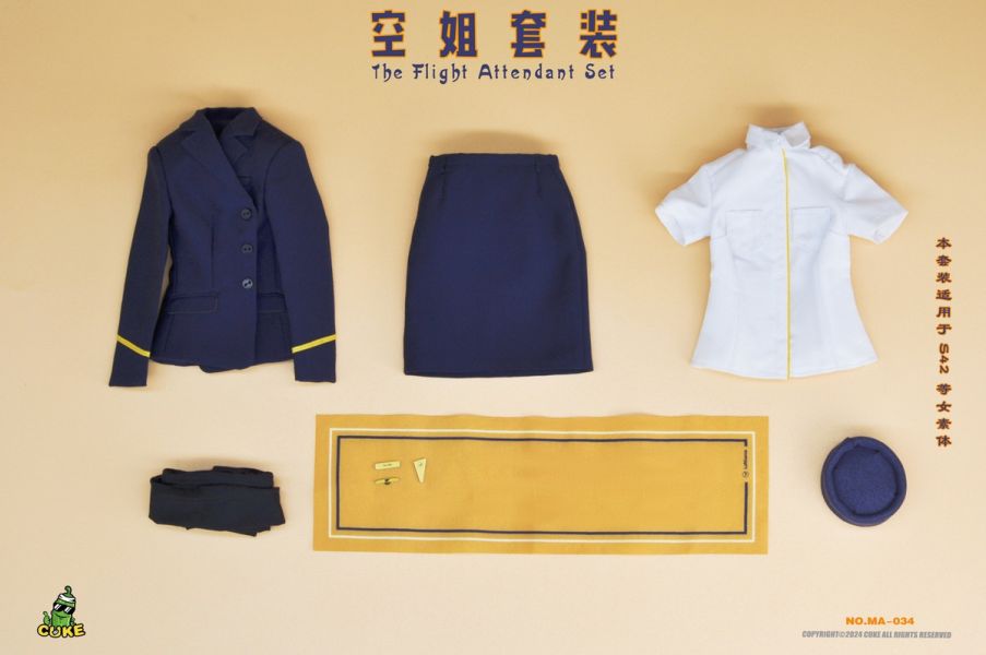 【史派克工廠】結單免運25年Q2 CUKE TOYS 1/6 L航空姐服飾套裝 MA-034 1218 CUKE TOYS 1/6 L航空姐服飾套裝 MA-034