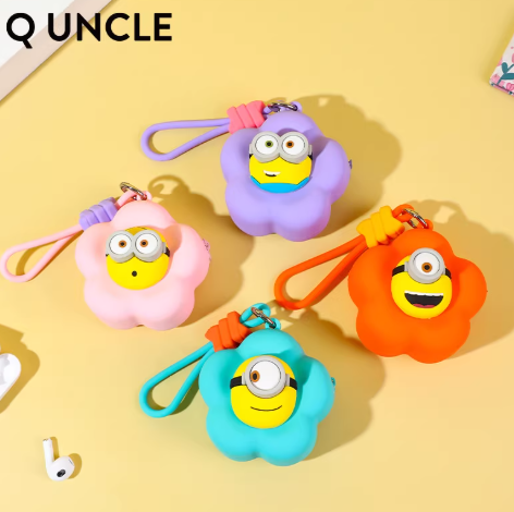 【史派克工廠】預購免運26年2月 小小兵 花朵迷你包 矽膠收納包 耳機包 小物收納包 4色 0113 小小兵 花朵迷你包 矽膠收納包 耳機包 小物收納包 4色