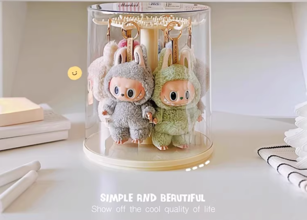 【史派克工廠】結單25年4月 labubu拉布布 哭娃 展示盒 旋轉防塵罩 搪膠展示架 公仔收納 0327 labubu拉布布 哭娃 展示盒 旋轉防塵罩 搪膠展示架 公仔收納