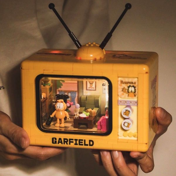 【史派克工廠】現貨免運 不挑盒 貝樂迪 正版授權 加菲貓 電視機 積木 0620 貝樂迪 正版授權 加菲貓 電視機 積木