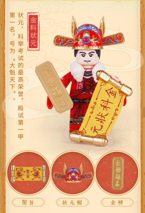 【史派克工廠】現貨免運 庫造工作室 積木人仔 狀元 文昌帝君 X0618 即將到貨 免運 庫造工作室 積木人仔 狀元 文昌帝君