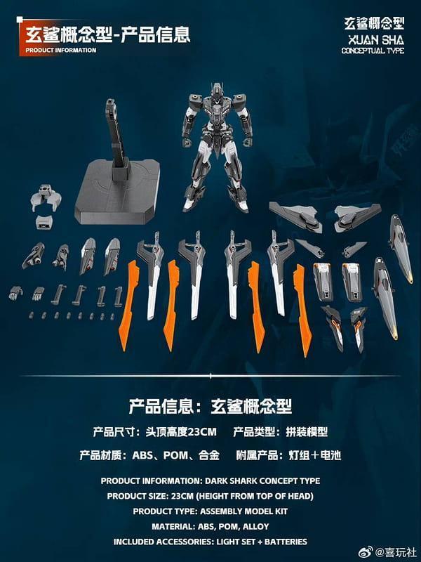 【史派克工廠】預購免運 26年11月 喜玩社 玄鯊概念型 合金骨架 機甲組裝模型 1019 喜玩社 玄鯊概念型 合金骨架 機甲組裝模型