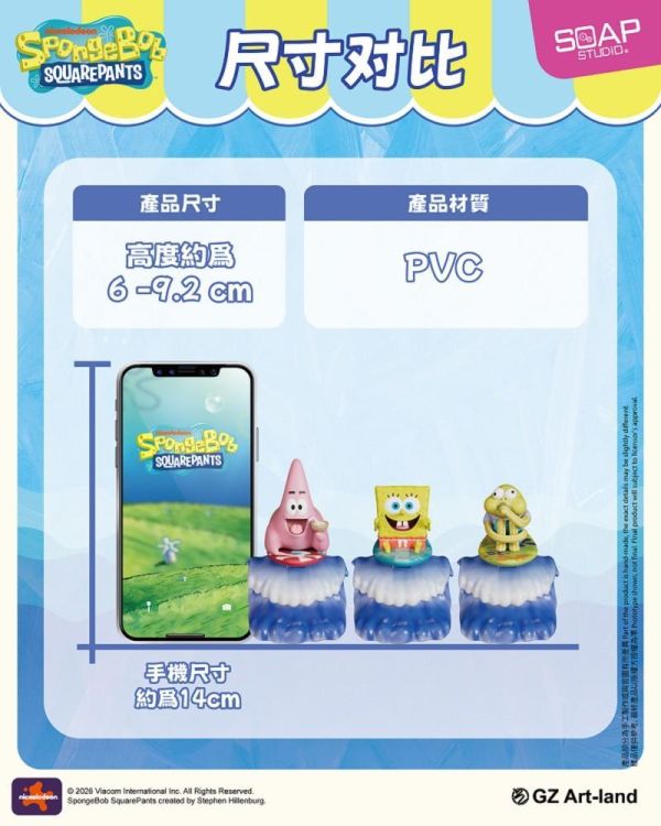 【史派克工廠】結單免運26年Q4 SOAP STUDIO NS805 海綿寶寶 衝浪款 盲盒 中盒4入 0521 SOAP STUDIO NS805 海綿寶寶 衝浪款 盲盒 中盒4入