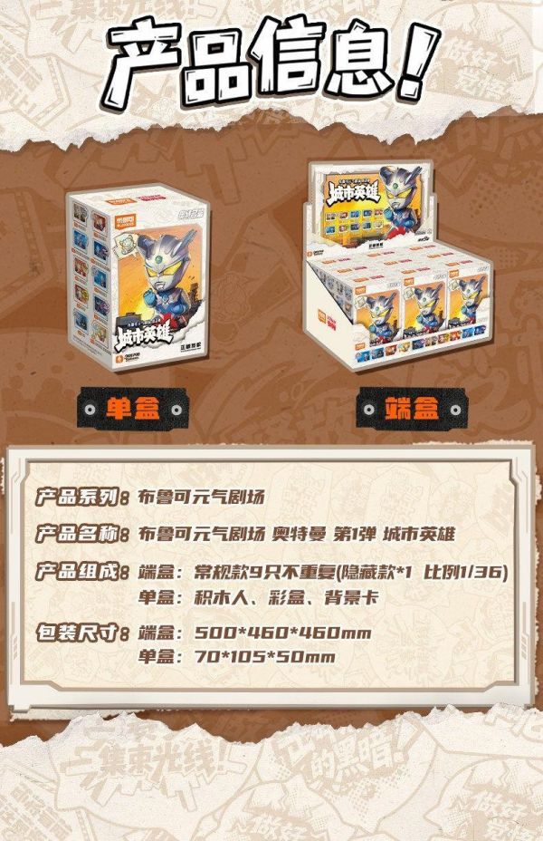 【史派克工廠】結單免運26年3月 布魯可 超人力霸王 元氣劇場 第一彈 城市英雄 一中盒9入 0128 布魯可 超人力霸王 元氣劇場 第一彈 城市英雄 一中盒9入