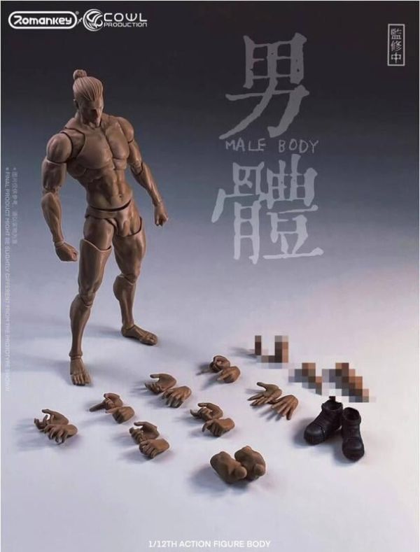 Amazon.co.jp: Romankey x COWL 超可動男性素体 [ホワイト] 1/12スケール PVC&ABS&POM 製 塗装済み可動フィギュア  : ホビー
