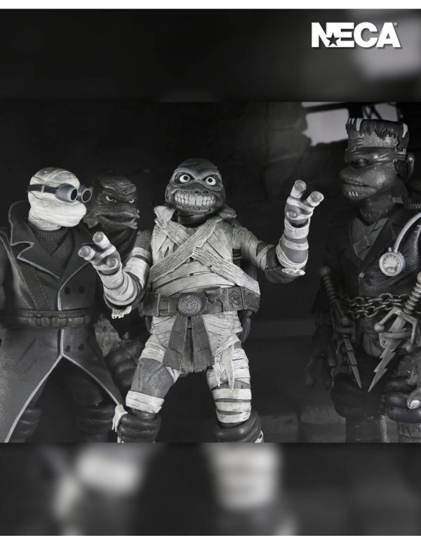 【史派克工廠】結單預購24年9月 NECA 7吋 環球怪物 忍者龜 黑白色 4入組 可動人偶 0830 NECA 7吋 環球怪物 忍者龜 黑白色 4入組 可動人偶