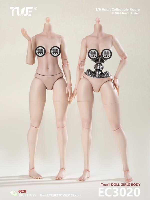 【史派克工廠】預購免運26年Q4 True1Toys 1/6 半機械式可動女素體 白肌色 中胸 & 大胸 0812 True1Toys 1/6 半機械式可動女素體 白肌色 中胸 & 大胸