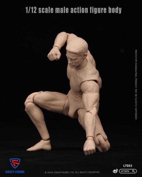 【史派克工廠】結單 預購免運24年Q4 CRAZY FIGURE 1/12 可動男素體 LT003 0726 CRAZY FIGURE 1/12 可動男素體 LT003