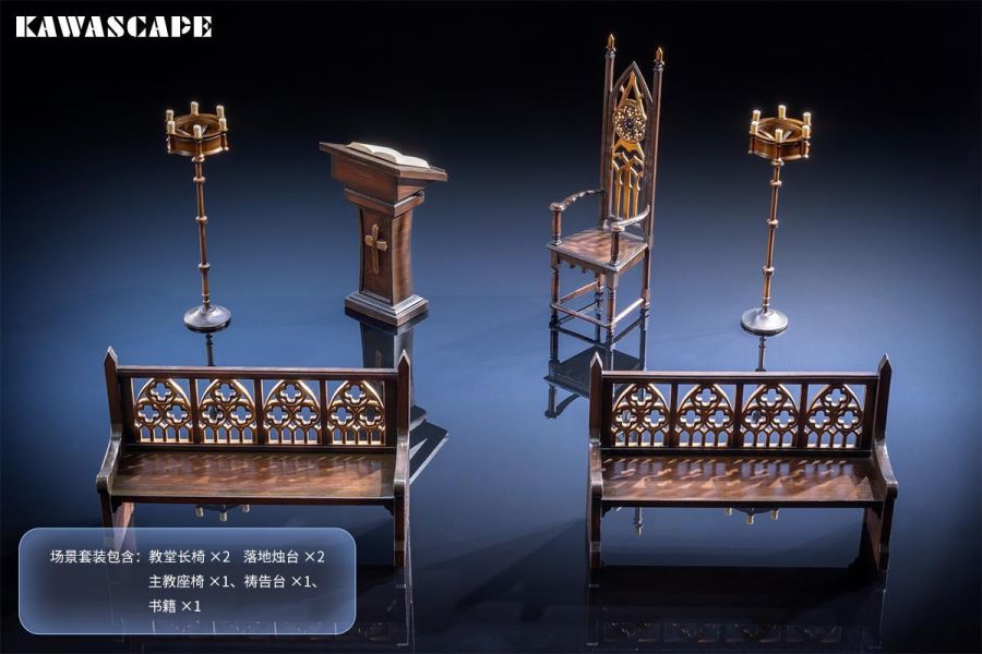 【史派克工廠】預購免運27年1月 KAWA DESIGN 教堂小場景道具 適配1/12機娘 0708 KAWA DESIGN 教堂小場景道具 適配1/12機娘