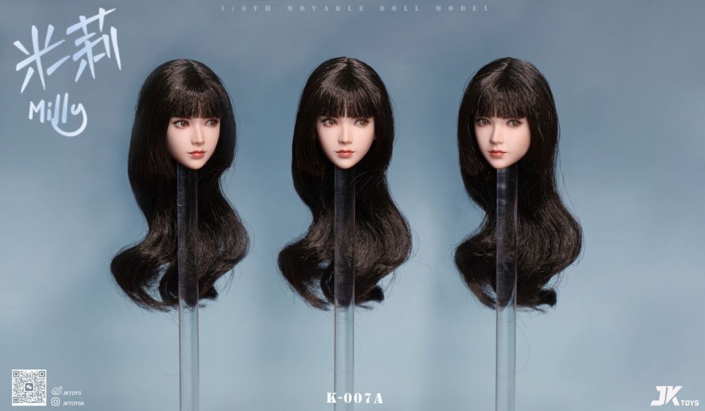 【史派克工廠】結單免運25年Q3 JKTOYS 1/6亞洲美女頭雕米莉milly 可動眼K-007ABC共3款 0515 JKTOYS 1/6亞洲美女頭雕米莉milly 可動眼K-007ABC共3款