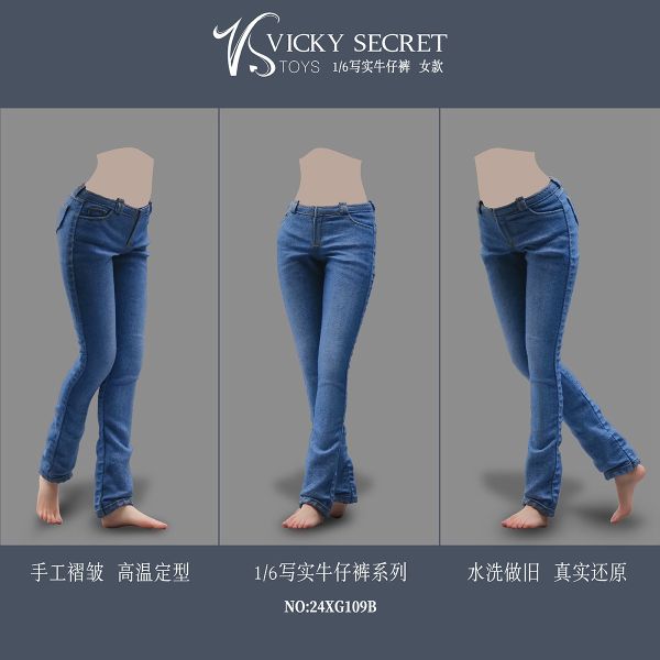 【史派克工廠】結單25年Q2 VSTOYS 1/6 寫實牛仔褲 24XG109A淺藍色女 深藍色女 0109 VSTOYS 1/6 寫實牛仔褲 24XG109A淺藍色女 深藍色女