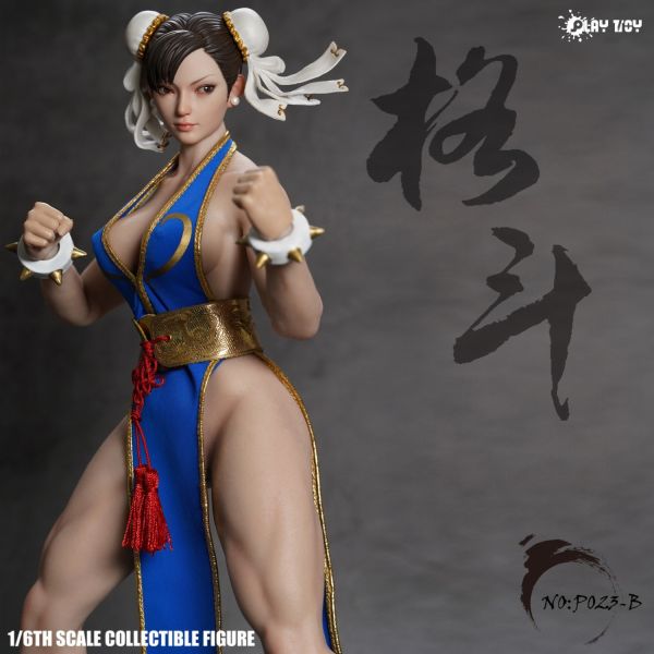【史派克工廠】結單 預購免運24年Q4 PLAY TOY 1/6 格鬥女神 2.0 P023A黑衣 P023B藍衣 春麗 0621 PLAY TOY 1/6 格鬥女神 2.0 P023A黑衣 P023B藍衣 春麗